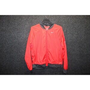 Nike Dri-Fit Full Zip Running Sweatshirt Track Jacket Mens Size XL Black Red